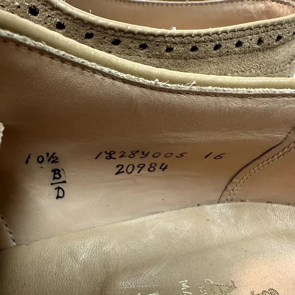 EUC Alden x J. Crew Alden 20984 Camel Suede Short Wing Tip Blucher USA 10.5 D